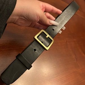 Vintage Black Coach Belt with Gold Buckle